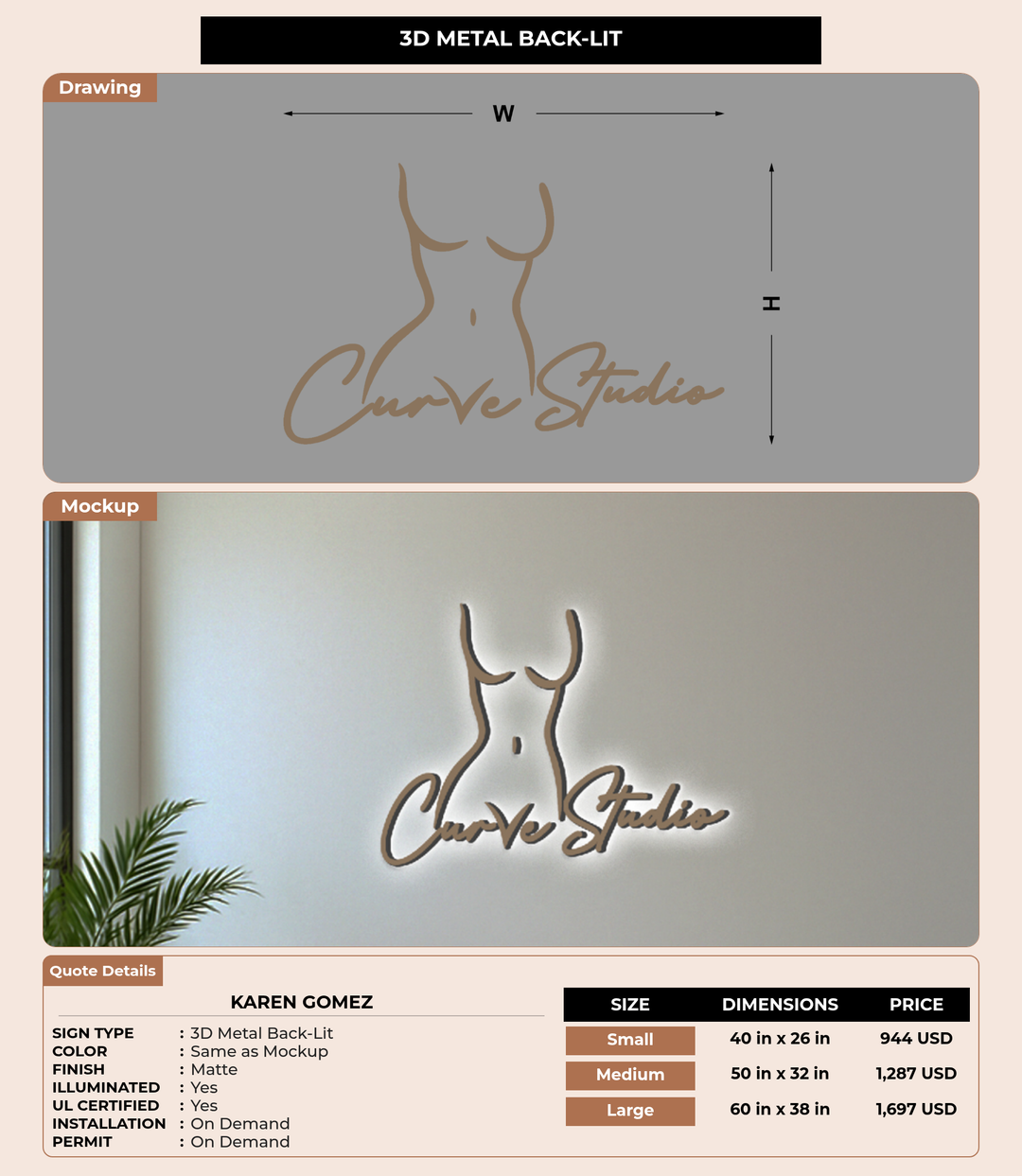 CUSTOM MOCKUP SIGN FOR Karen Gomez