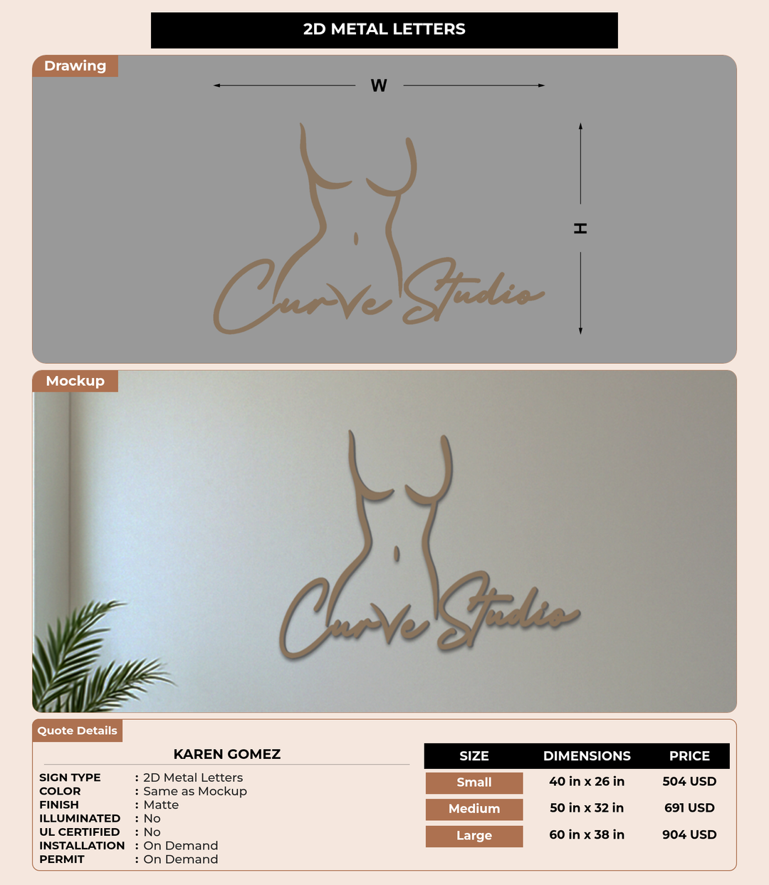 CUSTOM MOCKUP SIGN FOR Karen Gomez