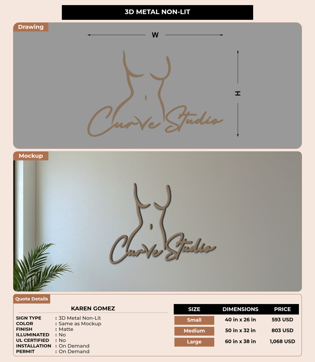 CUSTOM MOCKUP SIGN FOR Karen Gomez