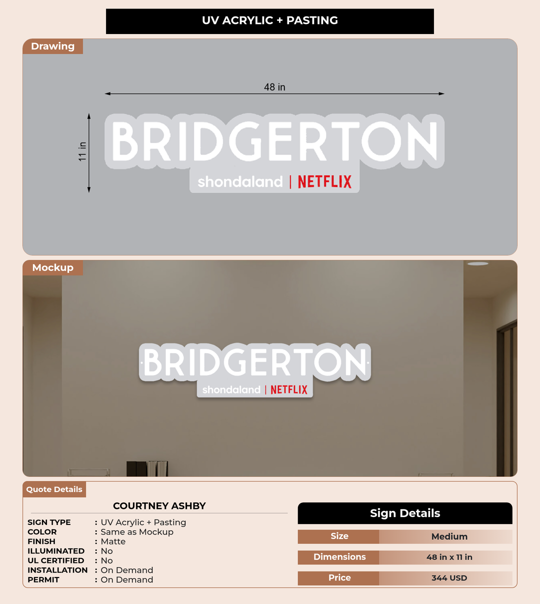 CUSTOM MOCKUP SIGN FOR Courtney Ashby