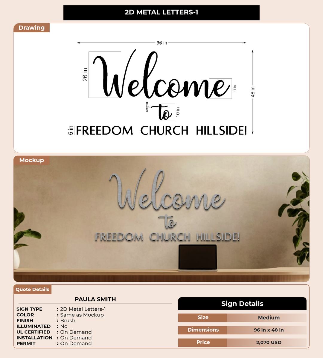 CUSTOM MOCKUP SIGN FOR Paula Smith