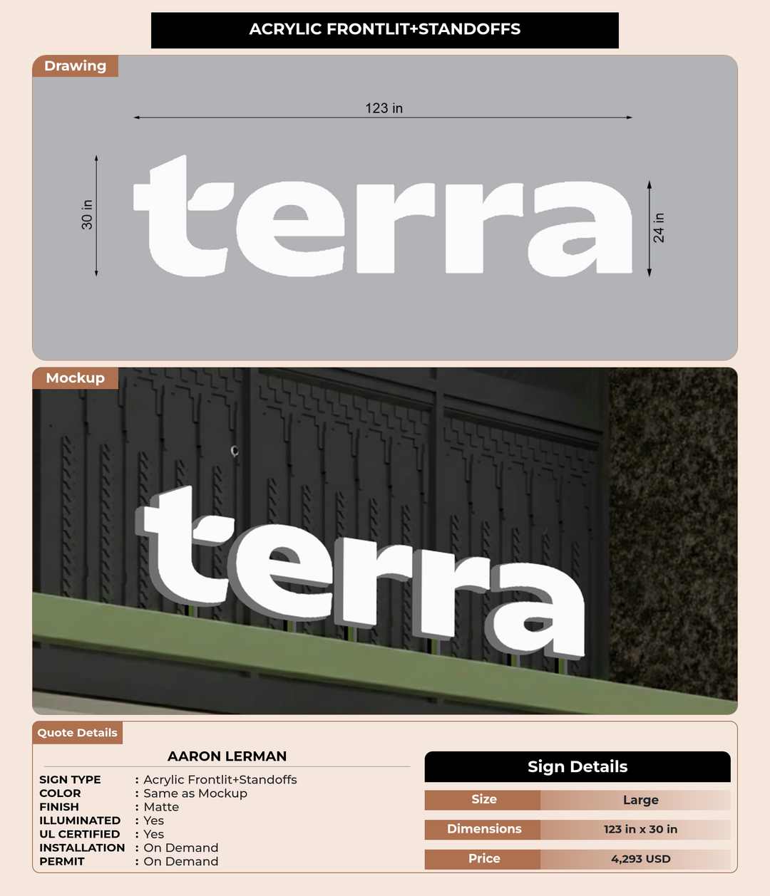CUSTOM MOCKUP SIGN FOR Aaron Lerman