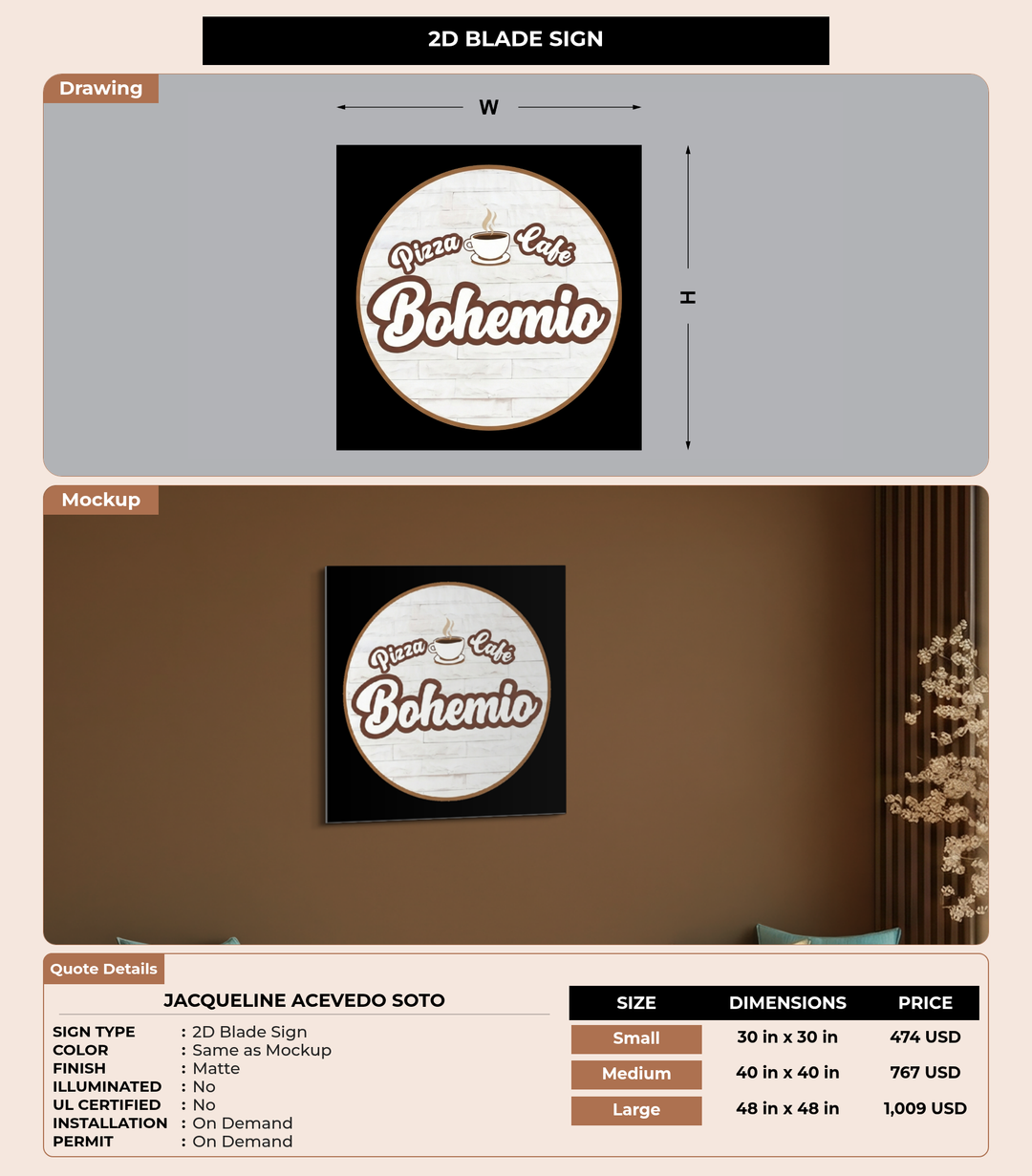 CUSTOM MOCKUP SIGN FOR Jacqueline Acevedo soto