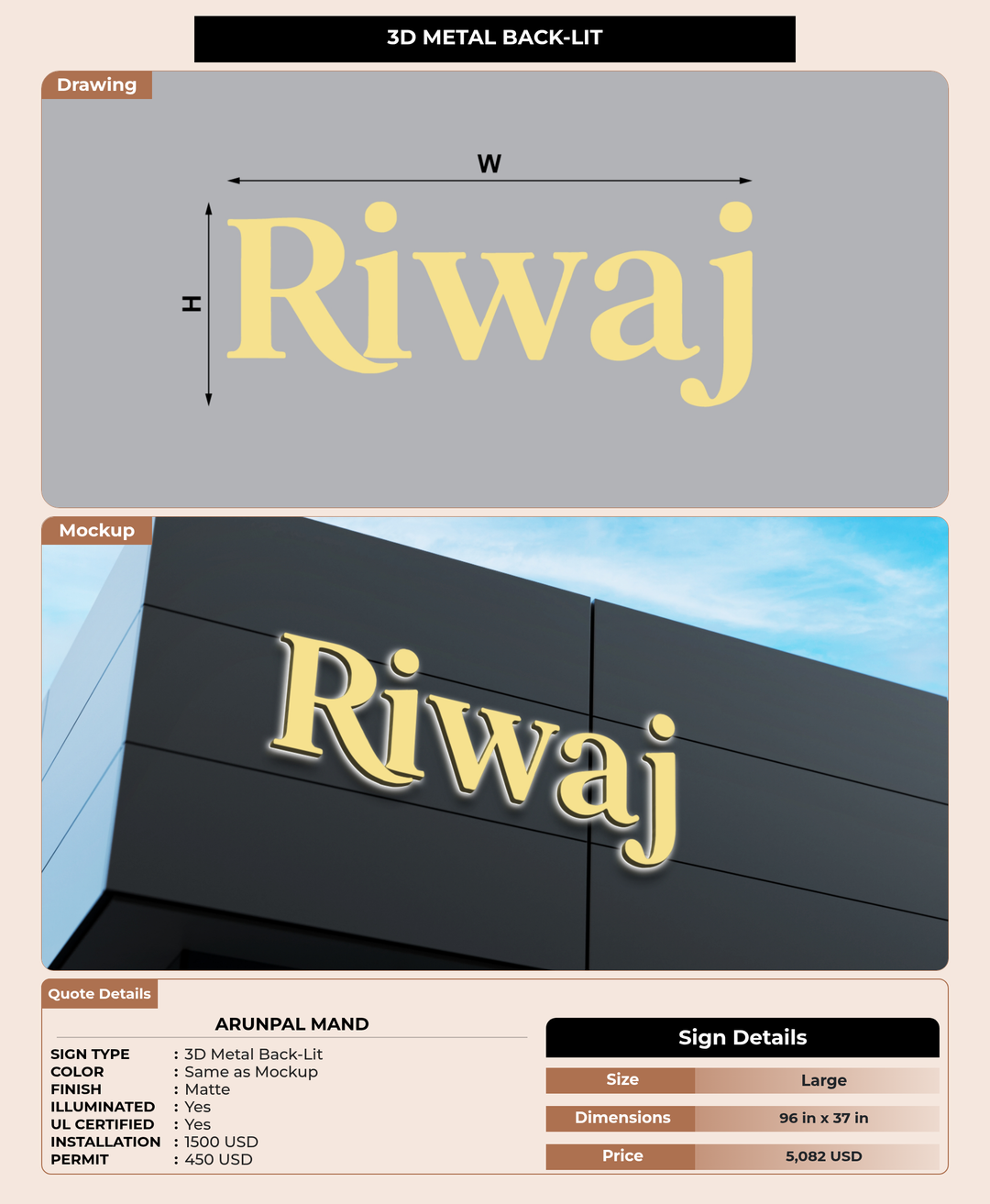 CUSTOM MOCKUP SIGN FOR Arunpal Mand