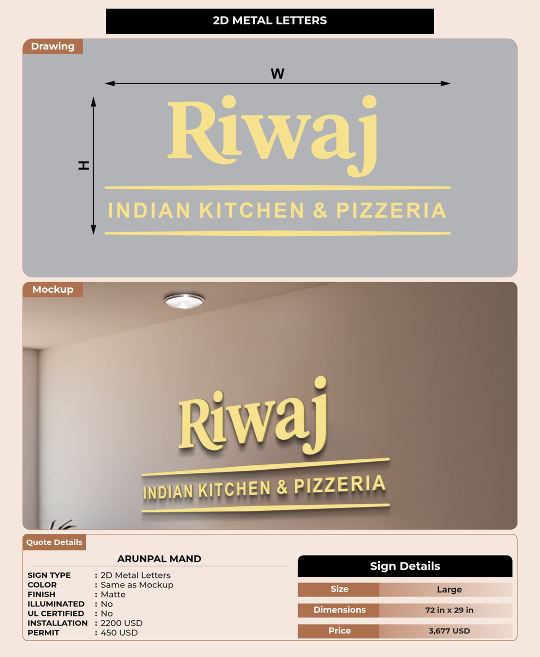 CUSTOM MOCKUP SIGN FOR Arunpal Mand