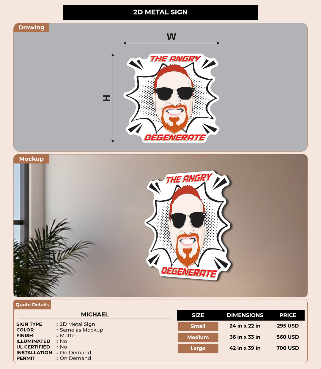 CUSTOM MOCKUP SIGN FOR Michael