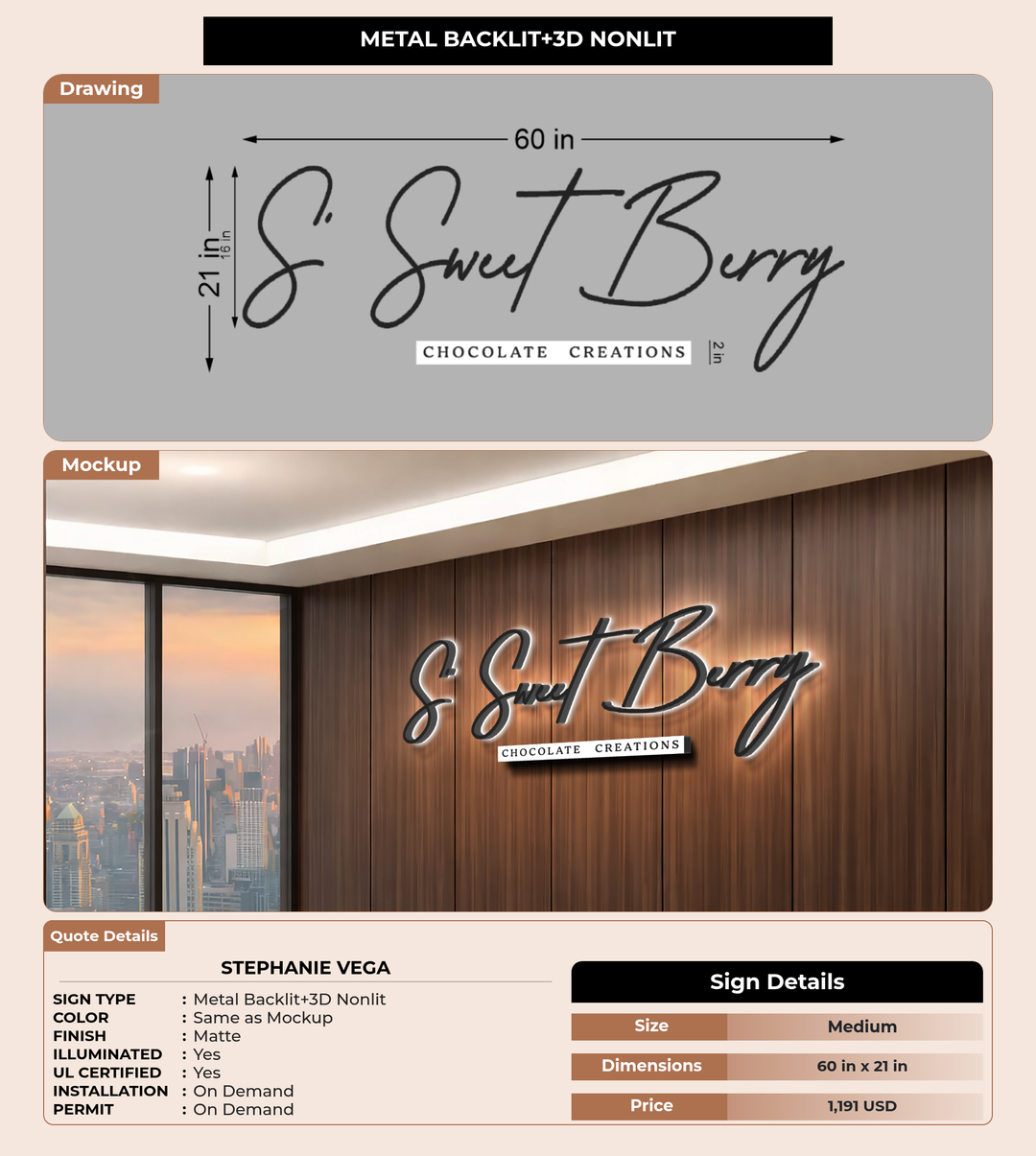 CUSTOM MOCKUP SIGN FOR Stephanie Vega
