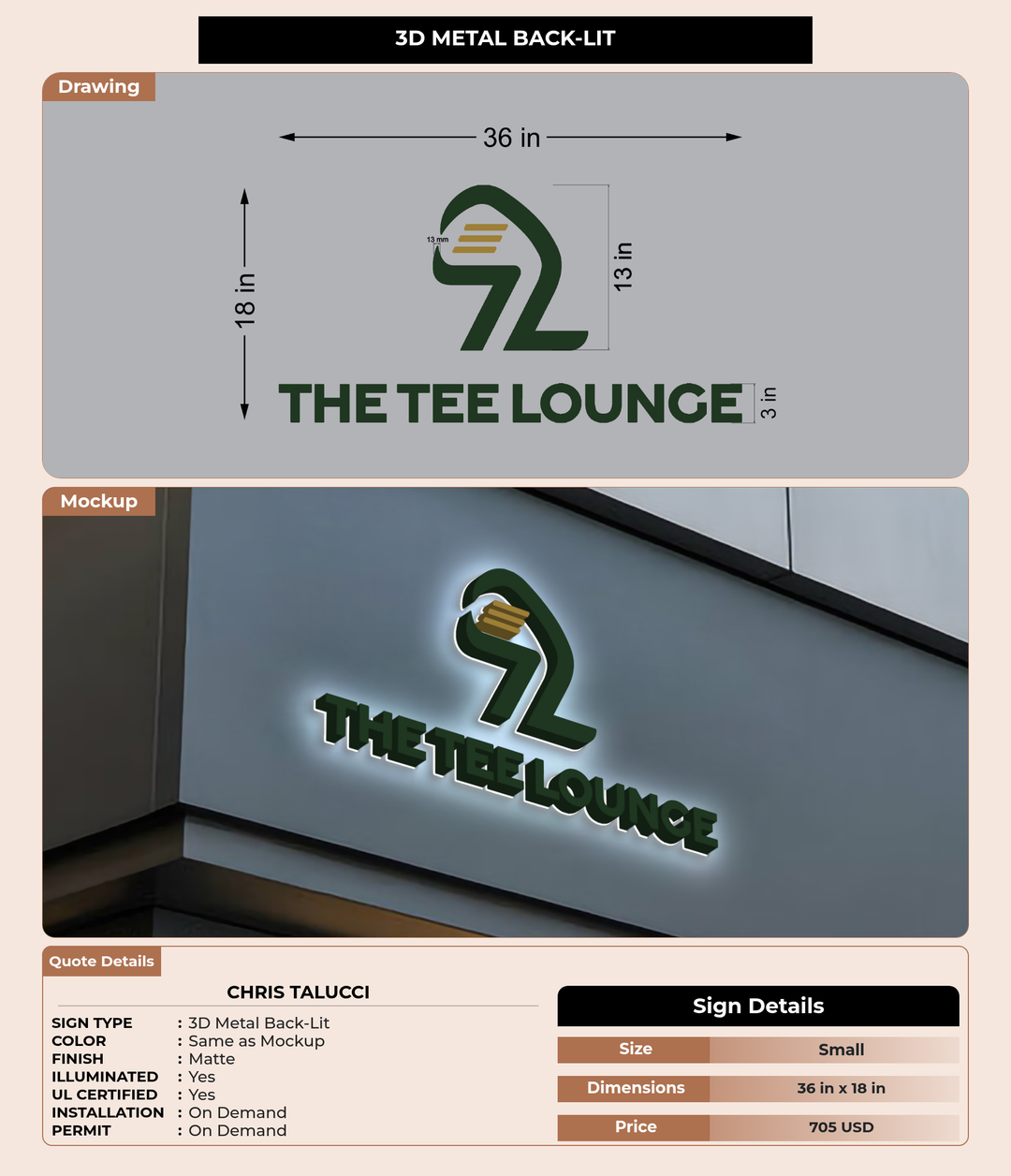 CUSTOM MOCKUP SIGN FOR Chris Talucci
