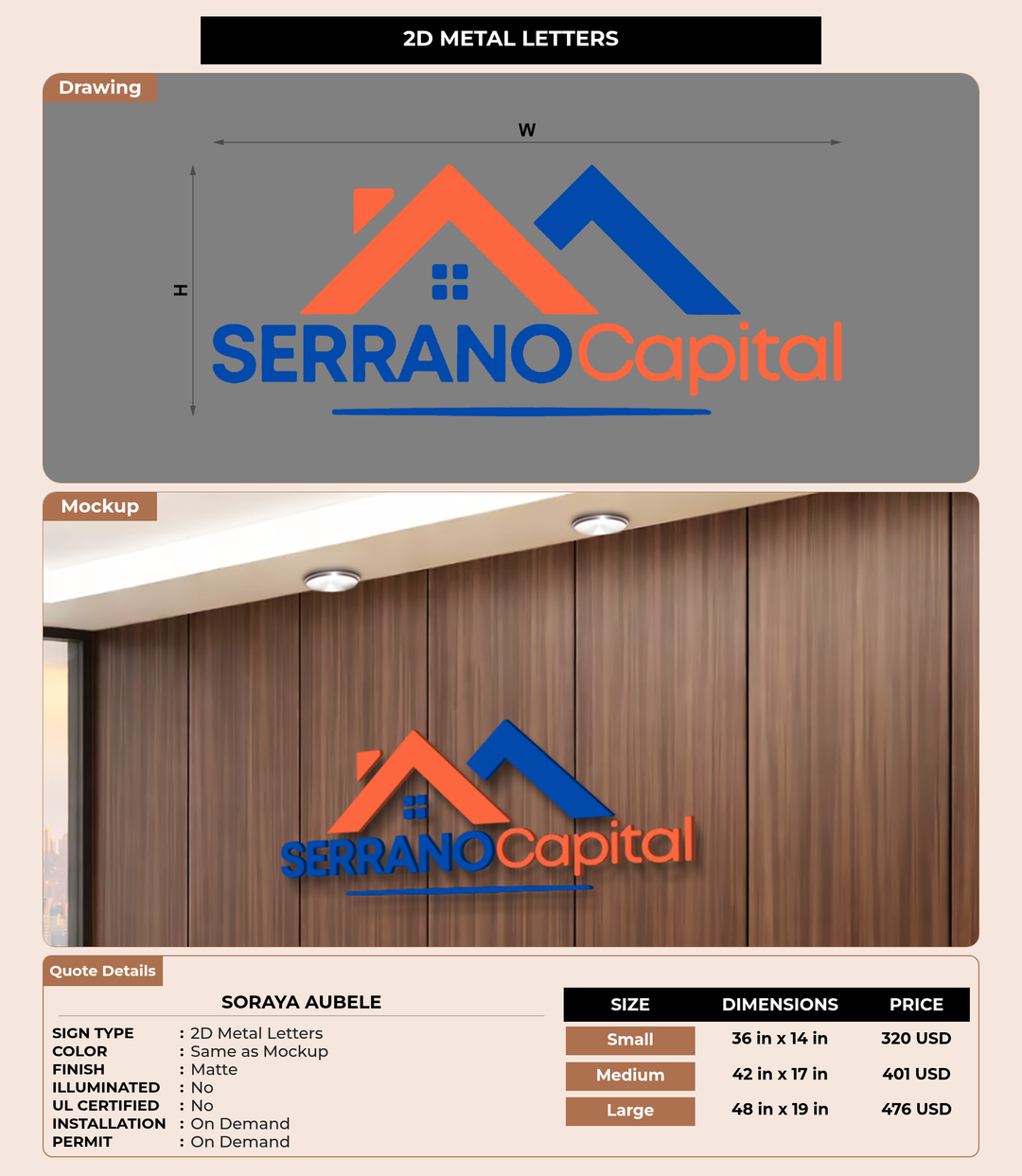 CUSTOM MOCKUP SIGN FOR Soraya Aubele