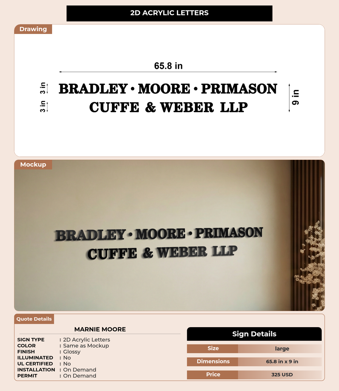 CUSTOM MOCKUP SIGN FOR Marnie Moore
