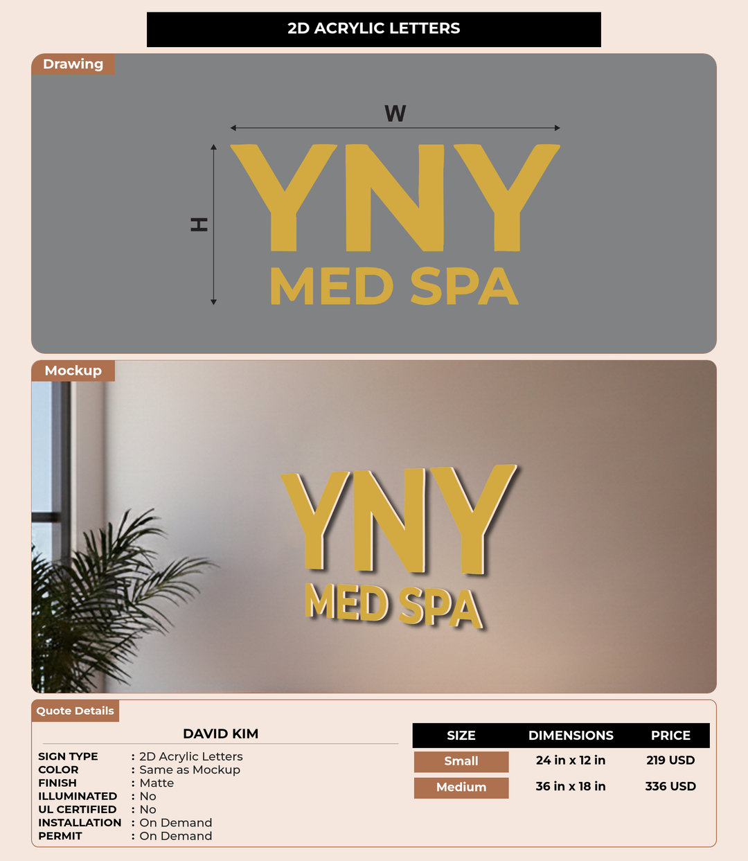 CUSTOM MOCKUP SIGN FOR david kim
