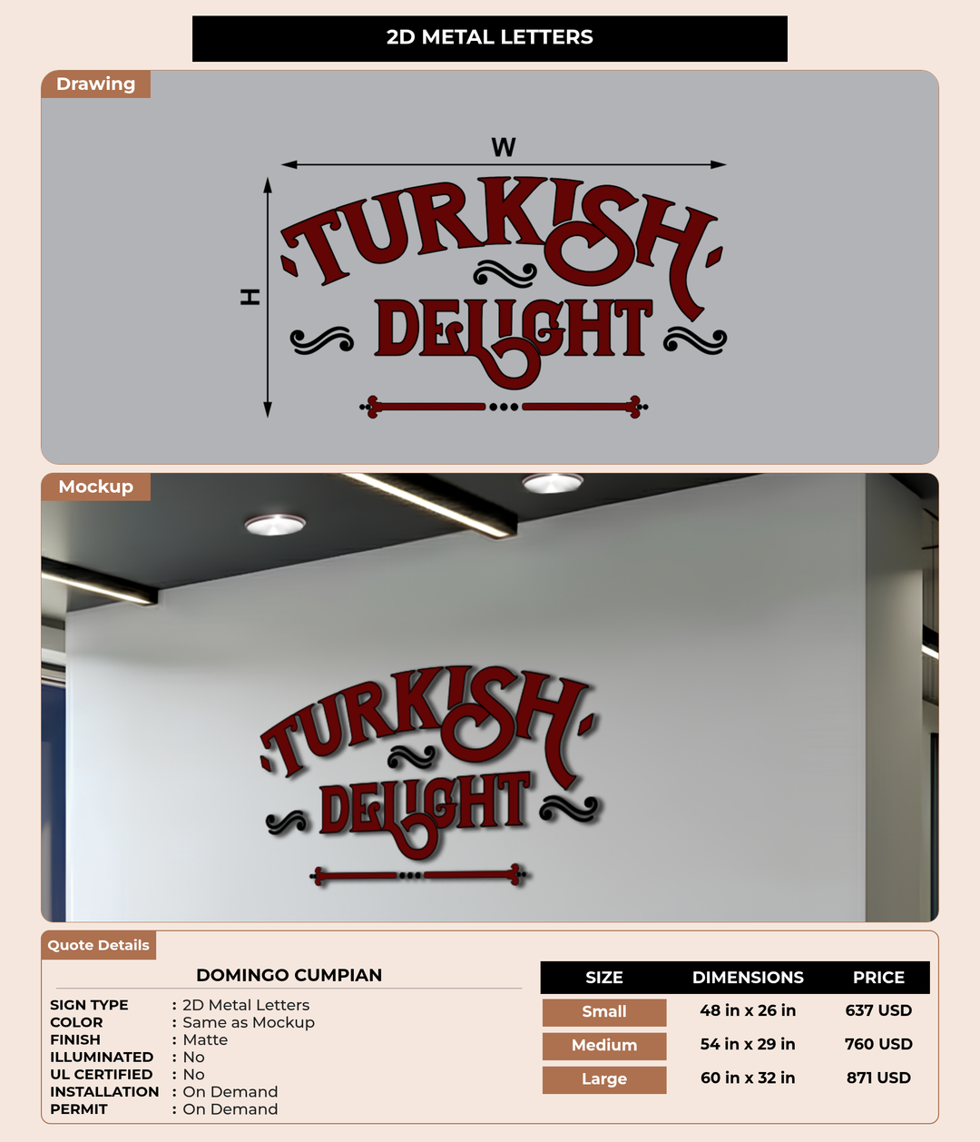 CUSTOM MOCKUP SIGN FOR Domingo Cumpian