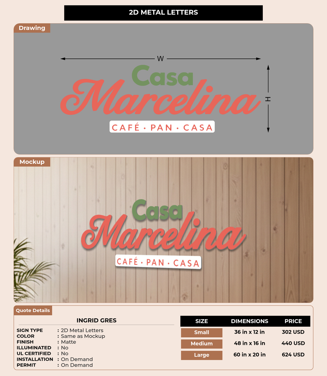CUSTOM MOCKUP SIGN FOR Ingrid Gres
