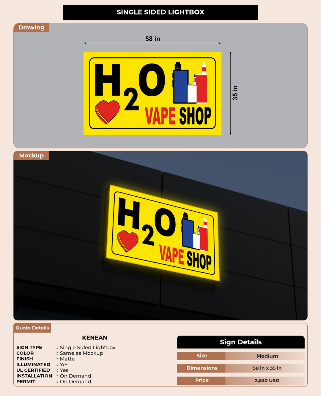 CUSTOM MOCKUP SIGN FOR Kenean