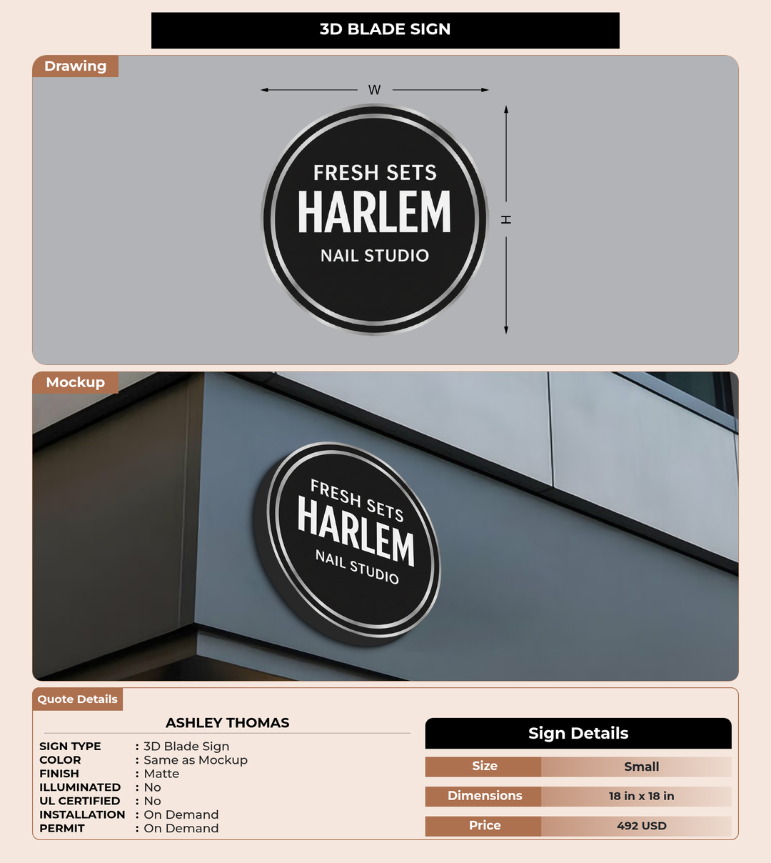 CUSTOM MOCKUP SIGN FOR Ashley Thomas