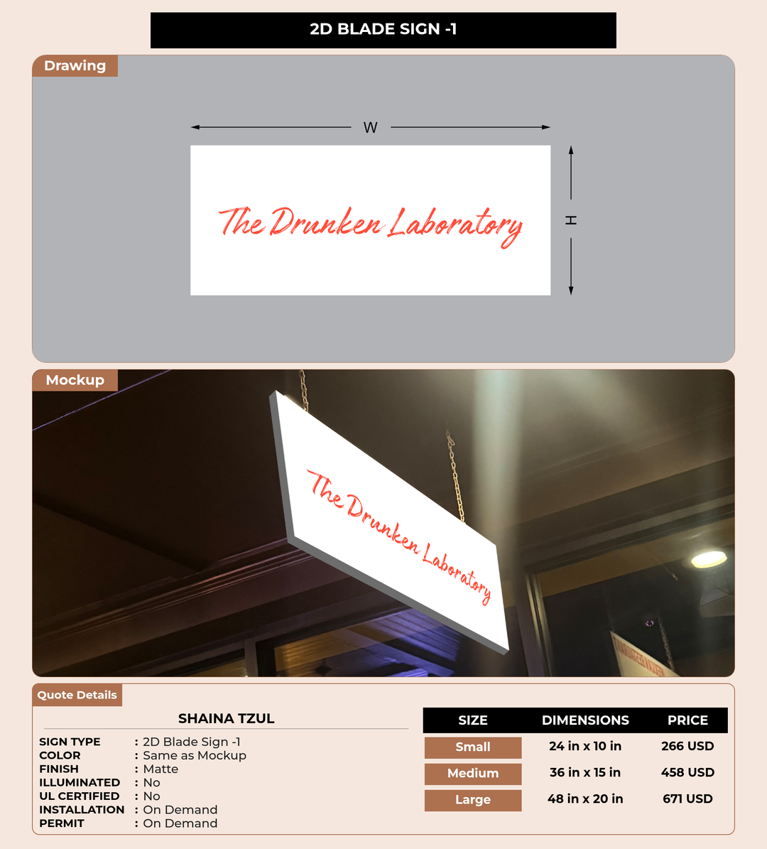 CUSTOM MOCKUP SIGN FOR Shaina Tzul