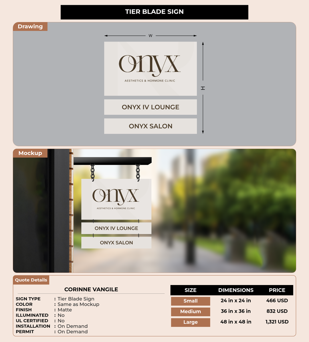 CUSTOM MOCKUP SIGN FOR Corinne Vangile