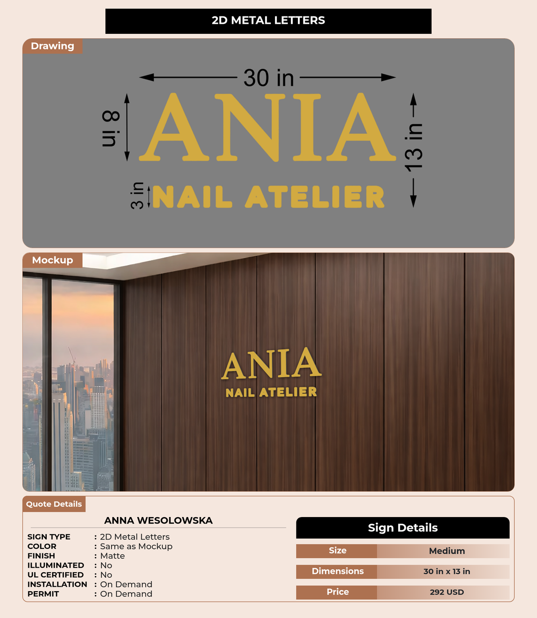 CUSTOM MOCKUP SIGN FOR Anna Wesolowska