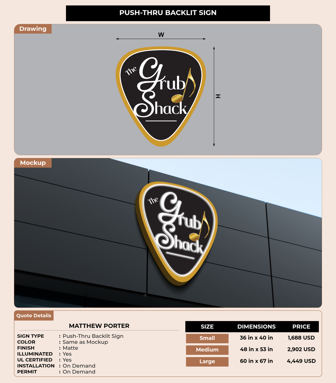CUSTOM MOCKUP SIGN FOR Matthew Porter
