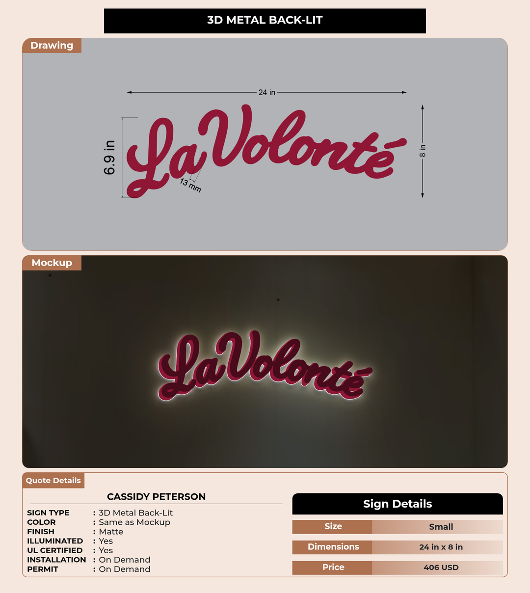 CUSTOM MOCKUP SIGN FOR Cassidy Peterson