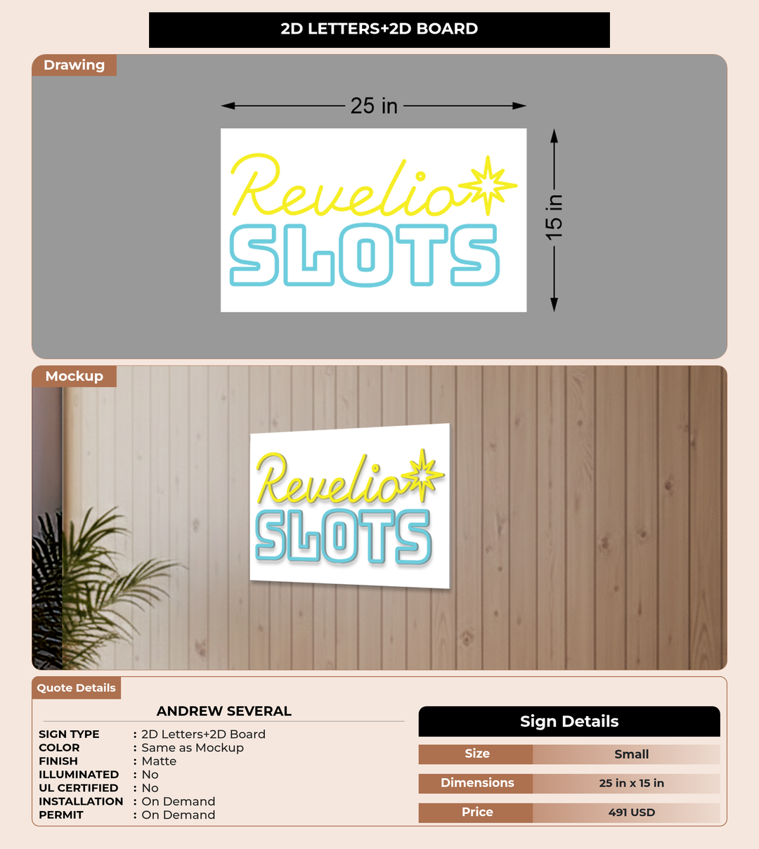 CUSTOM MOCKUP SIGN FOR Andrew Several