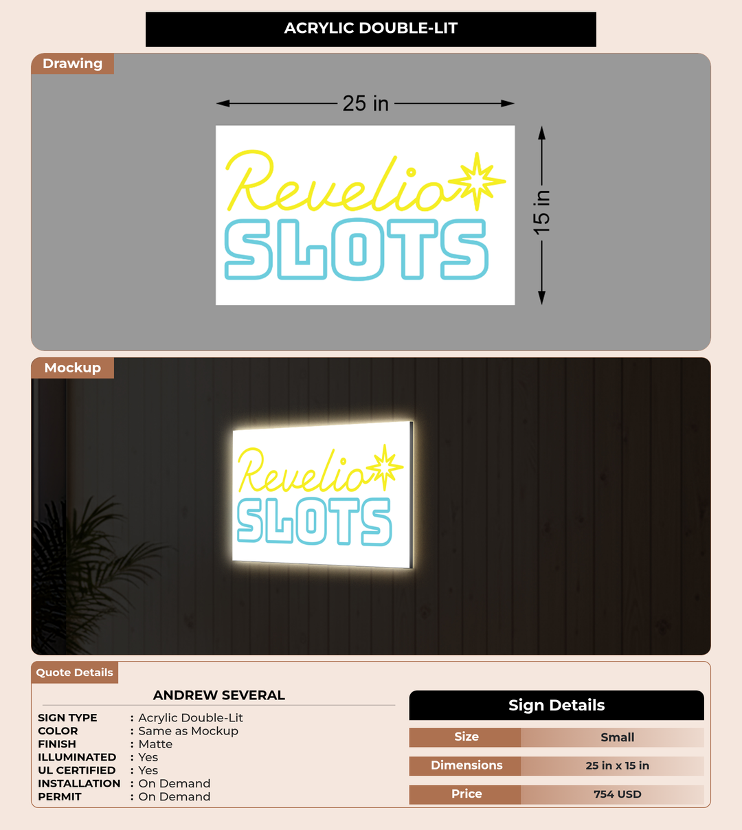 CUSTOM MOCKUP SIGN FOR Andrew Several