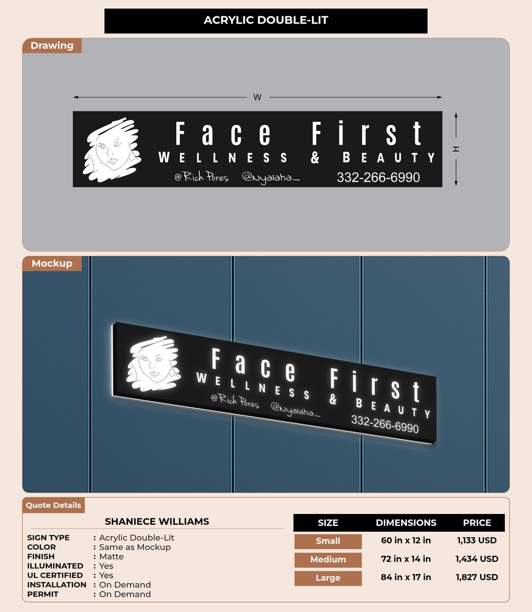 CUSTOM MOCKUP SIGN FOR Shaniece Williams