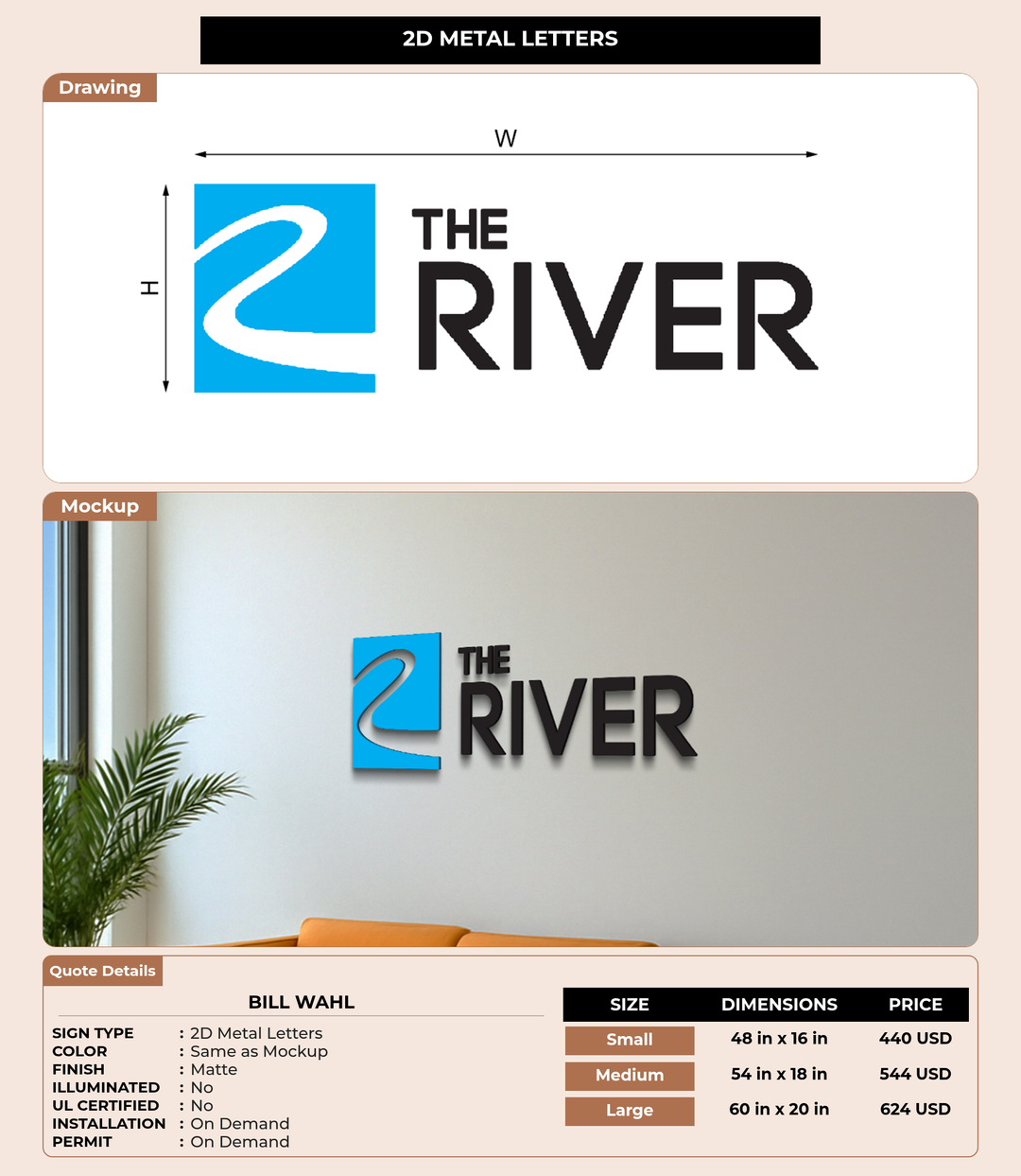 CUSTOM MOCKUP SIGN FOR Bill Wahl