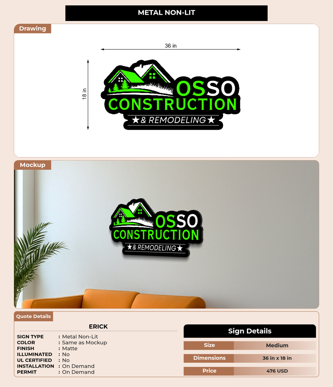 CUSTOM MOCKUP SIGN FOR ERICK