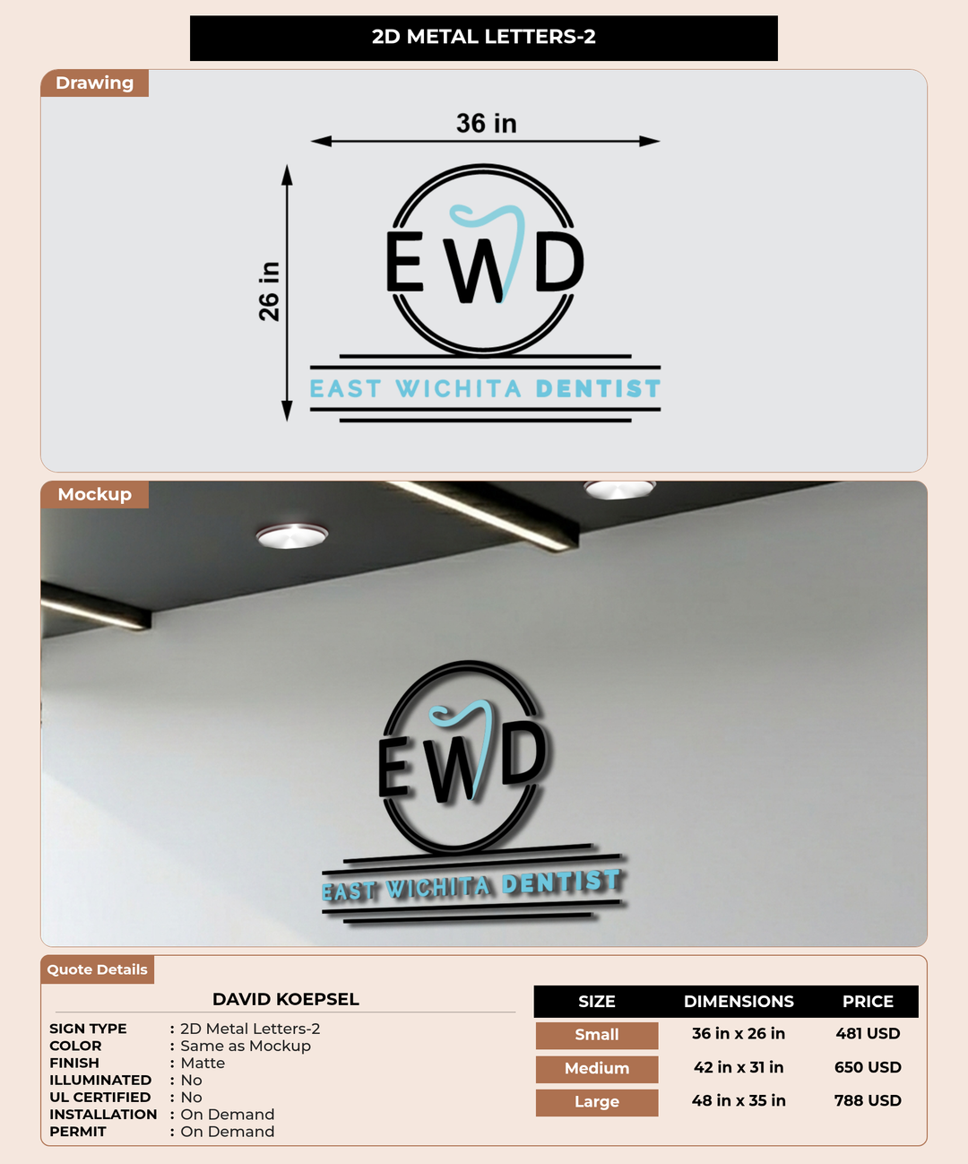 CUSTOM MOCKUP SIGN FOR David Koepsel