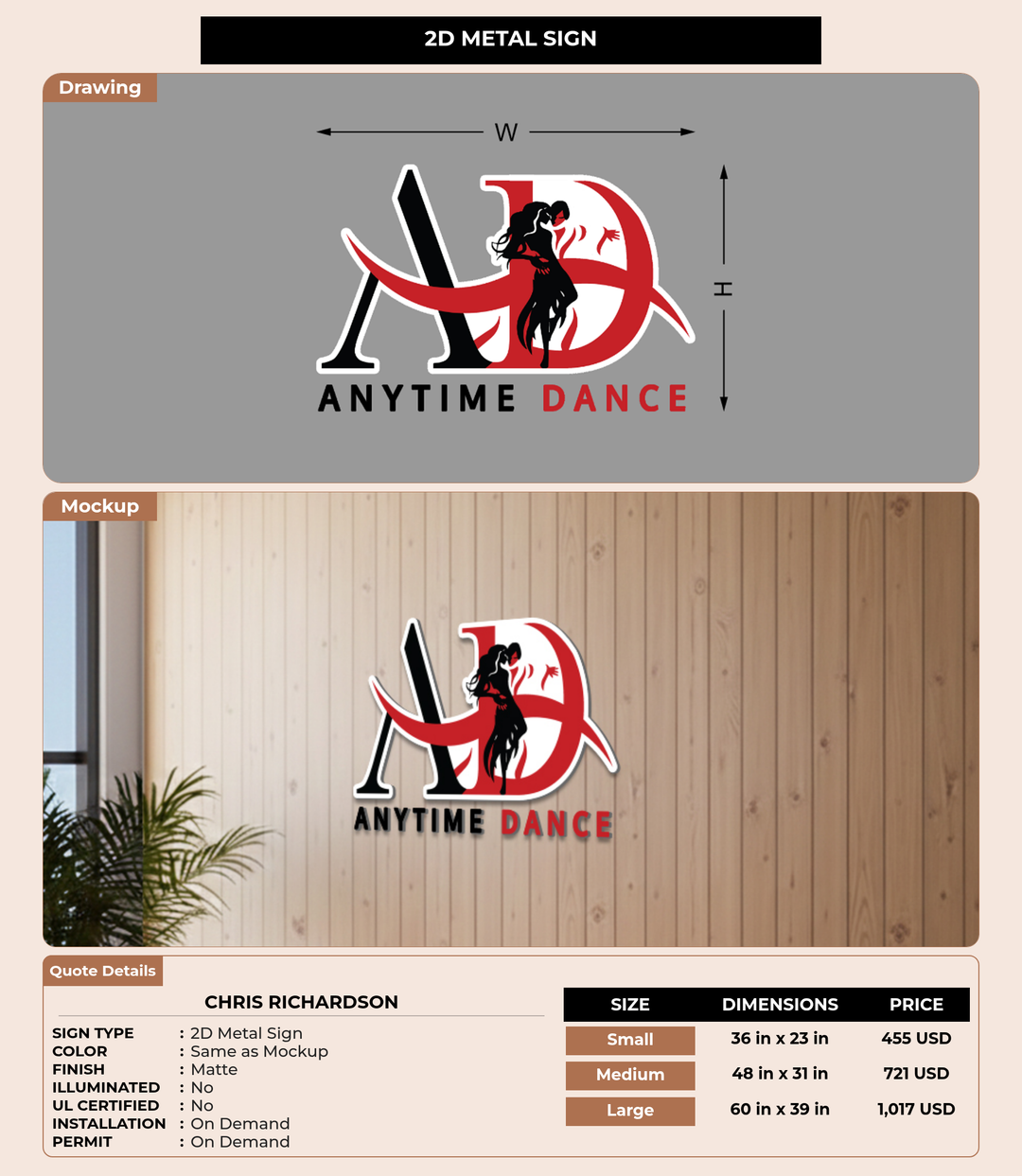CUSTOM MOCKUP SIGN FOR chris richardson