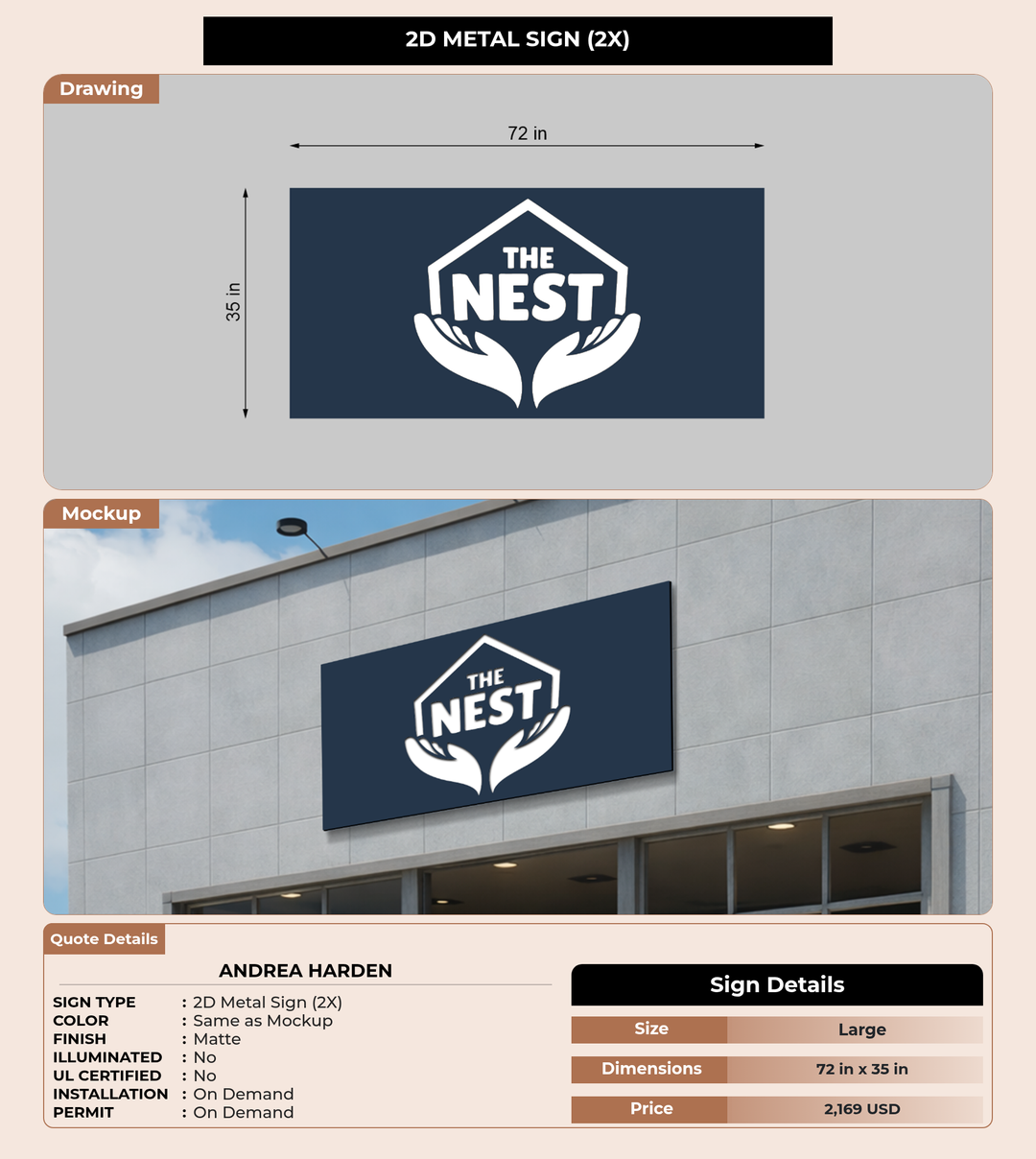 CUSTOM MOCKUP SIGN FOR ANDREA HARDEN