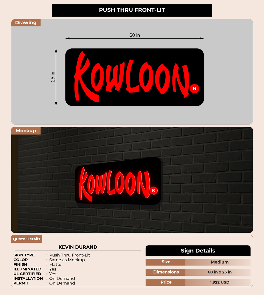 CUSTOM MOCKUP SIGN FOR Kevin Durand