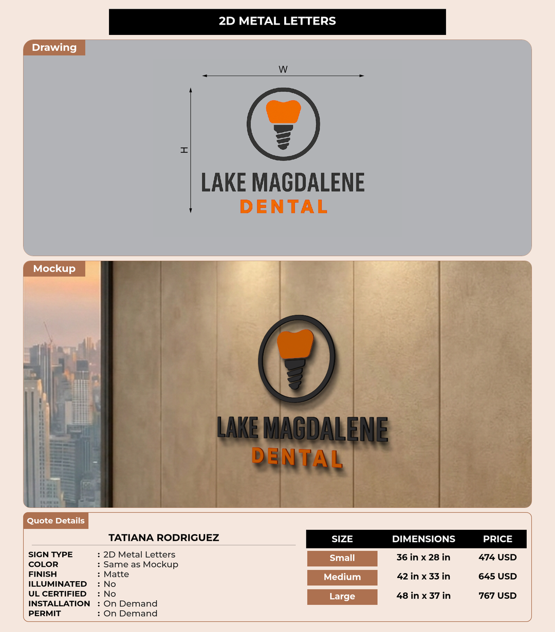 CUSTOM MOCKUP SIGN FOR Tatiana  Rodriguez