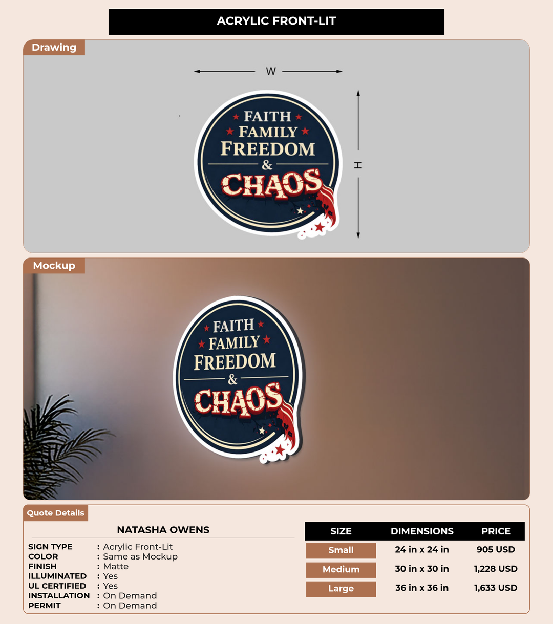 CUSTOM MOCKUP SIGN FOR Natasha owens