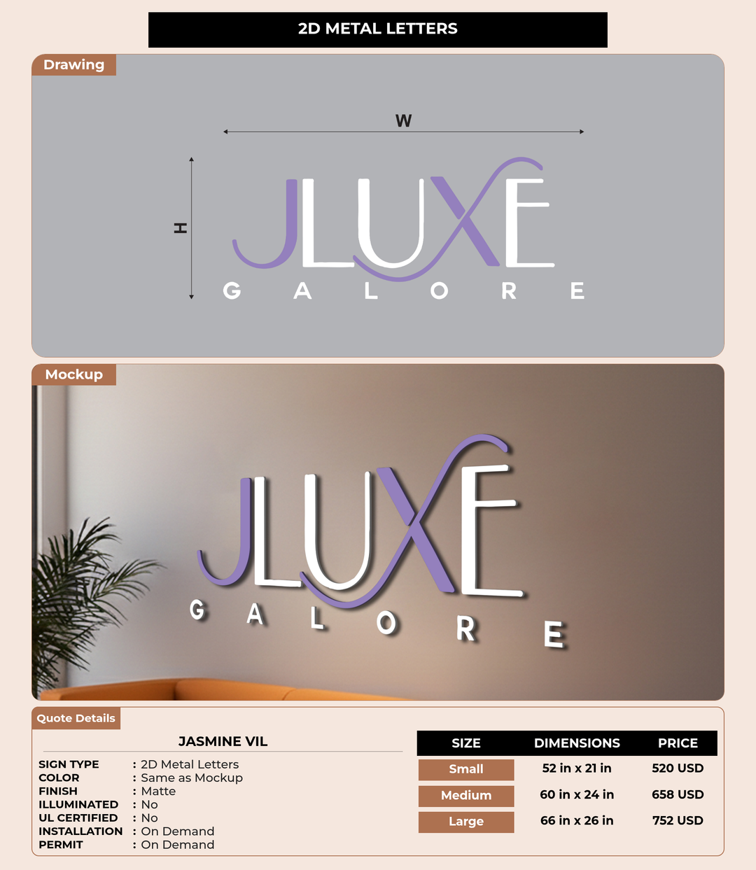 CUSTOM MOCKUP SIGN FOR Jasmine vil