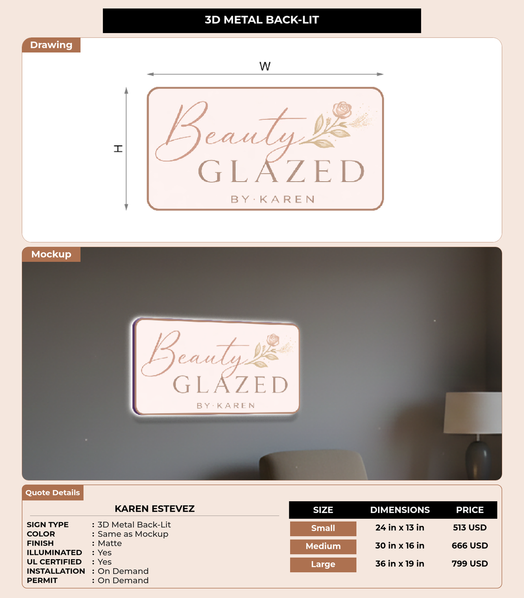 CUSTOM MOCKUP SIGN FOR Karen Estevez