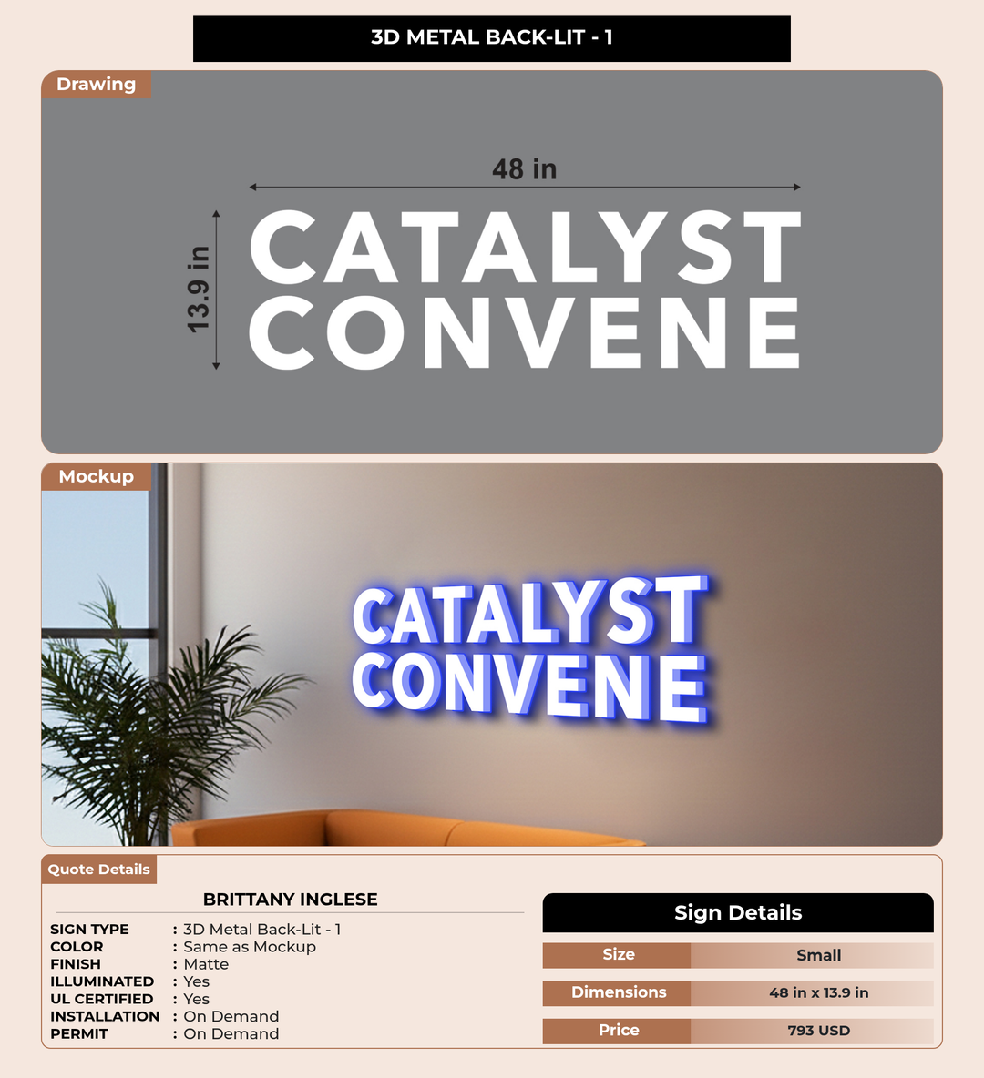 CUSTOM MOCKUP SIGN FOR brittany inglese