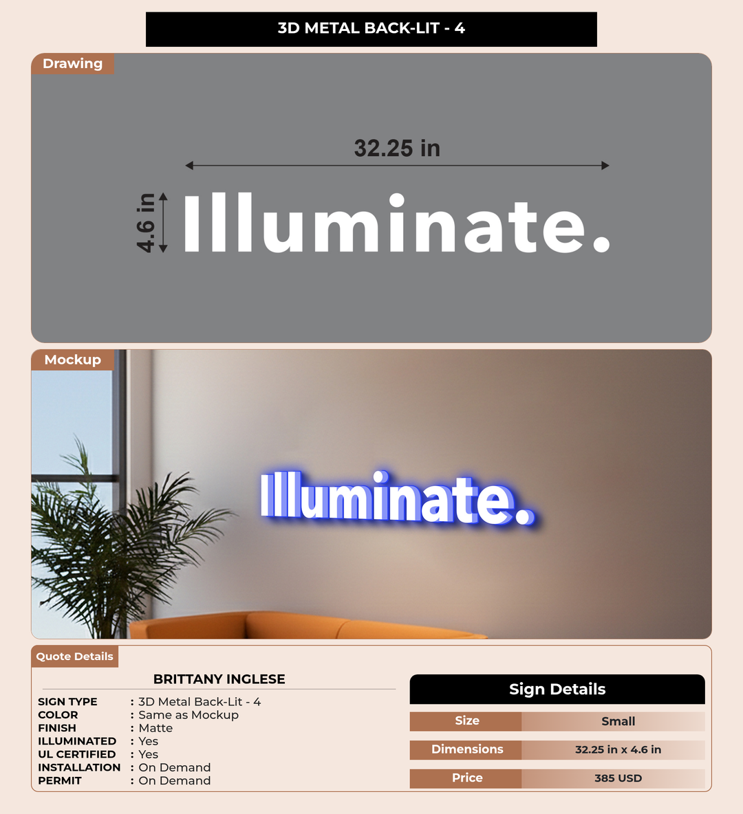 CUSTOM MOCKUP SIGN FOR brittany inglese