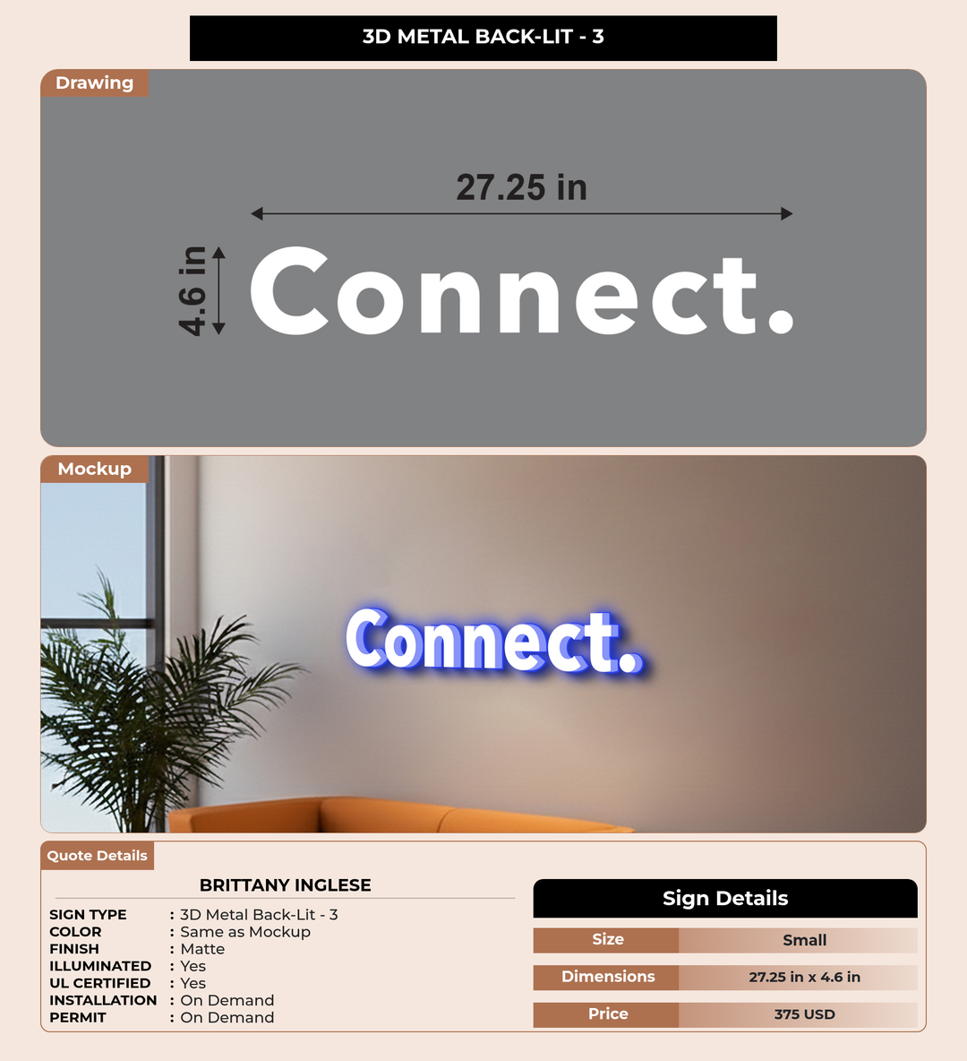 CUSTOM MOCKUP SIGN FOR brittany inglese