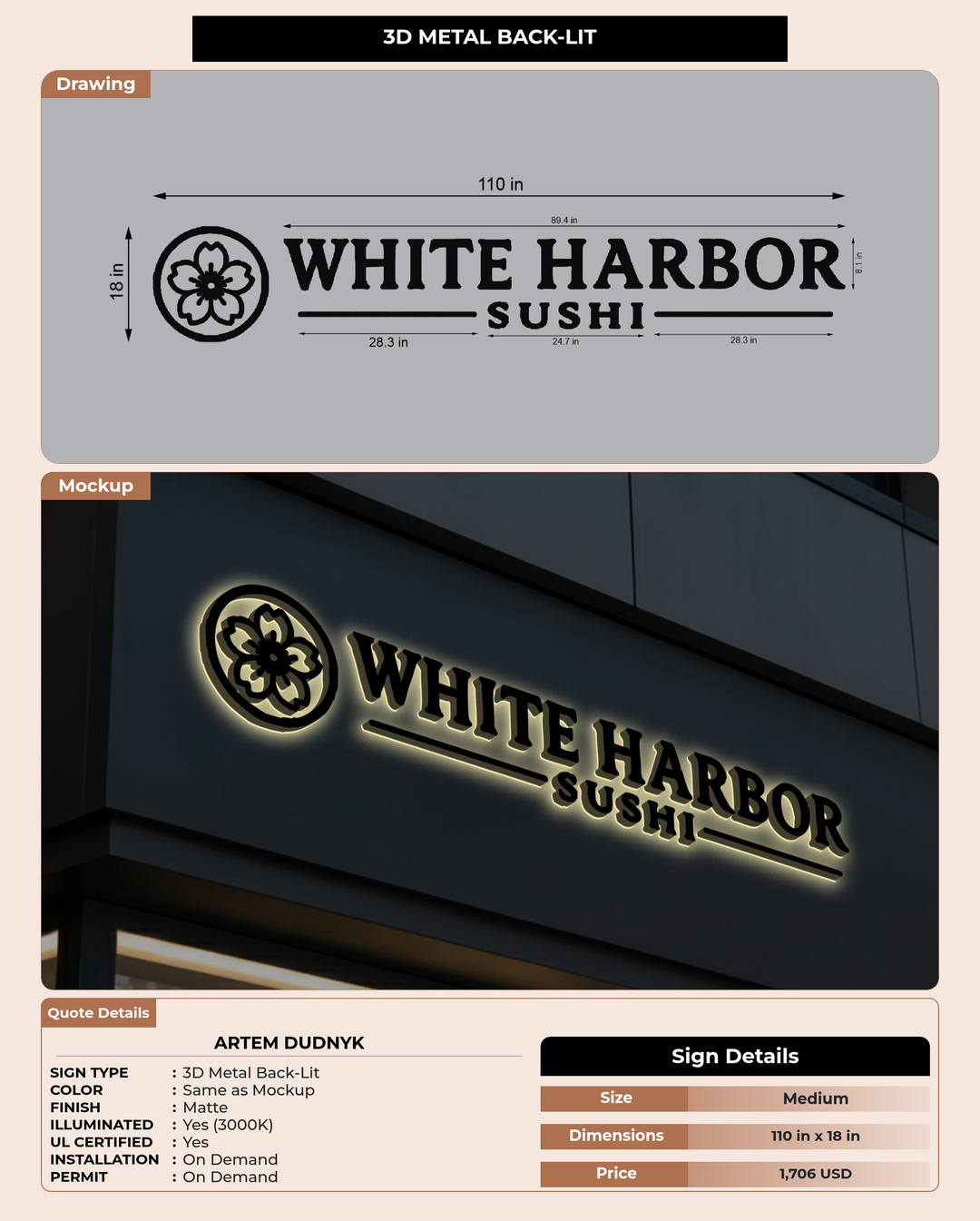 CUSTOM MOCKUP SIGN FOR Artem Dudnyk