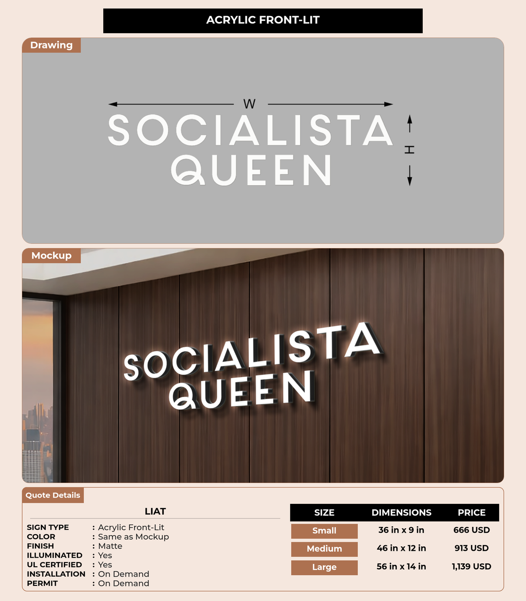CUSTOM MOCKUP SIGN FOR Liat