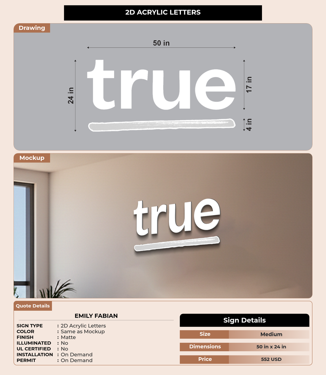 CUSTOM MOCKUP SIGN FOR Emily Fabian