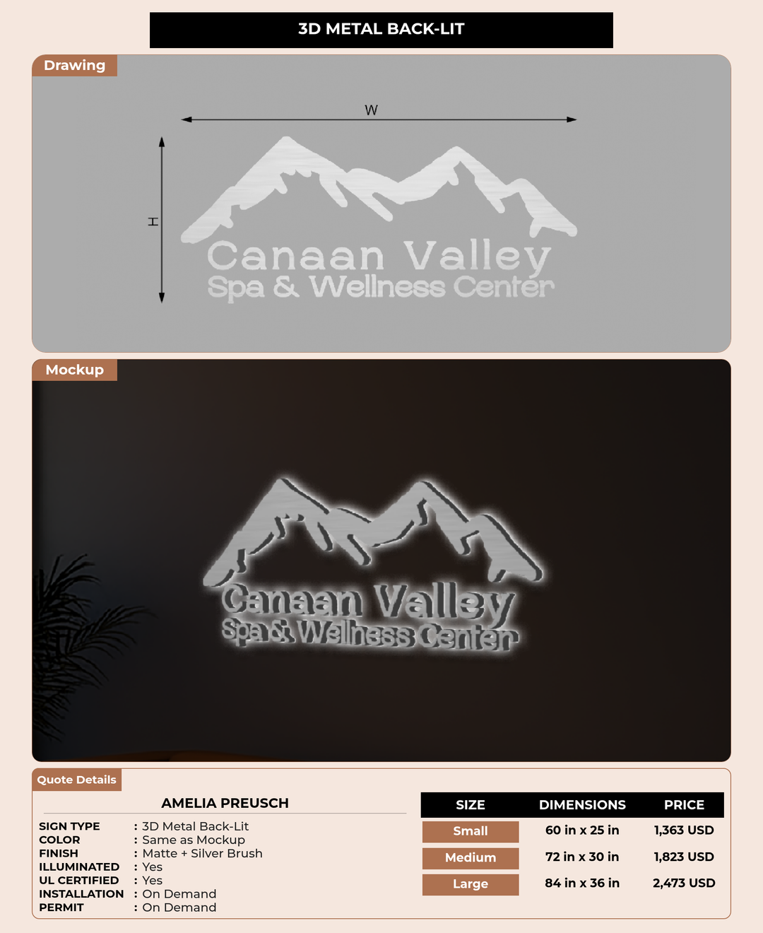 CUSTOM MOCKUP SIGN FOR Amelia Preusch