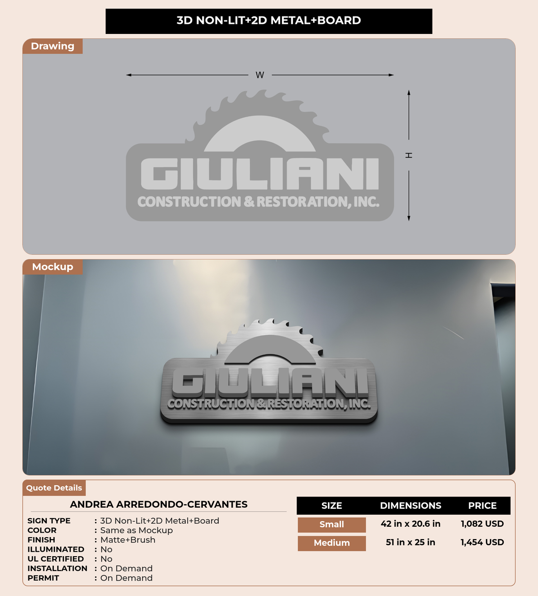 CUSTOM MOCKUP SIGN FOR Andrea Arredondo-Cervantes