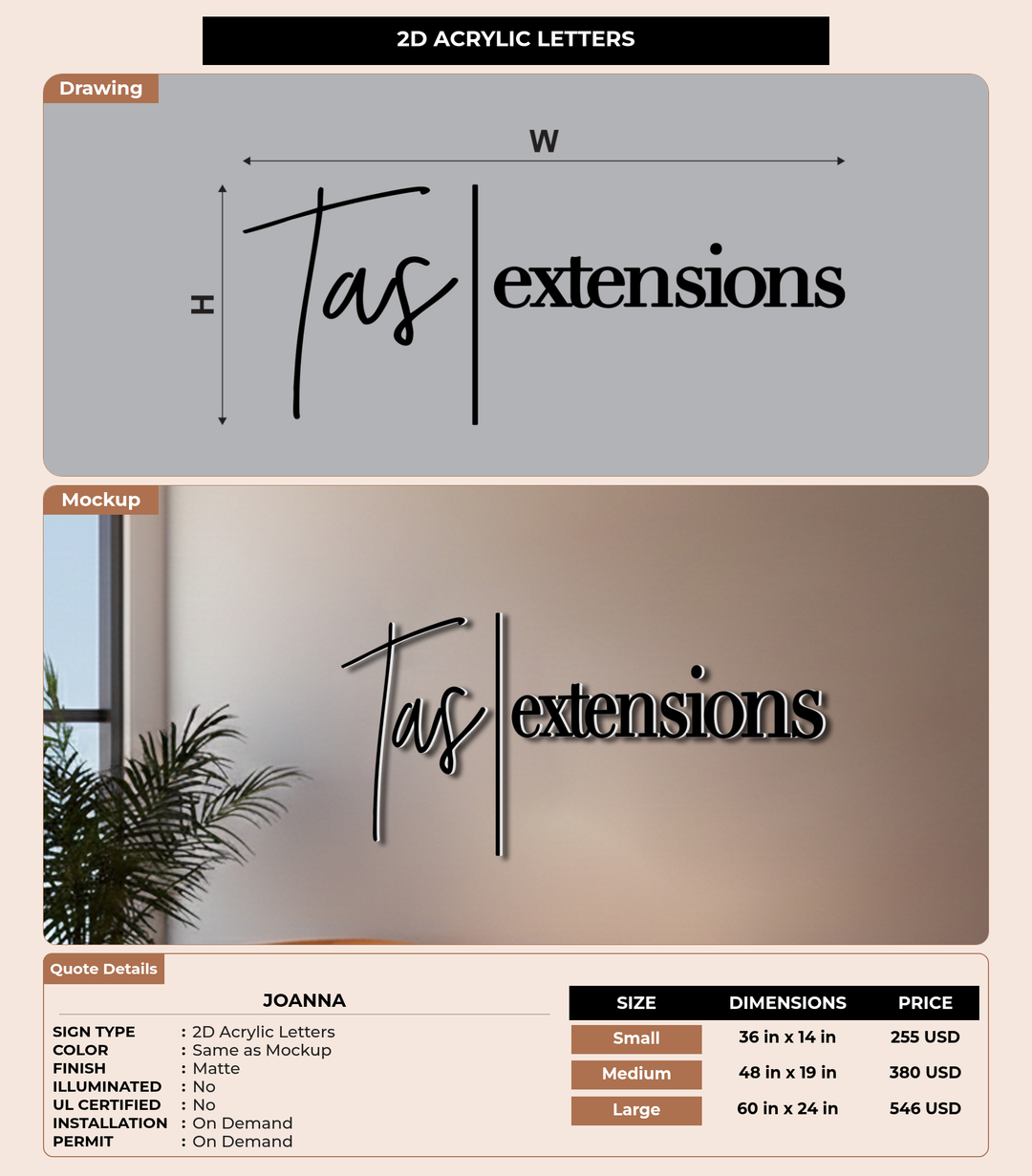 CUSTOM MOCKUP SIGN FOR Joanna