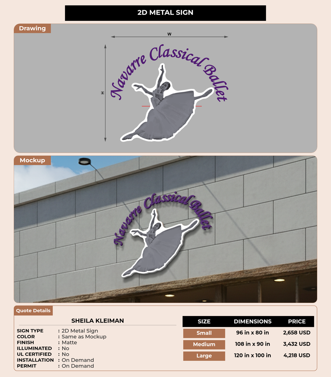 CUSTOM MOCKUP SIGN FOR Sheila Kleiman