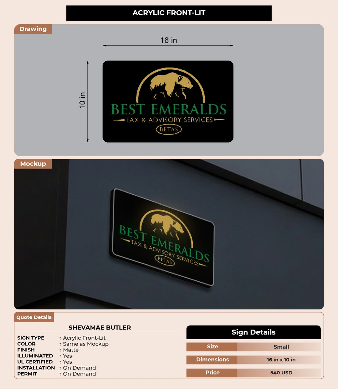 CUSTOM MOCKUP SIGN FOR Shevamae Butler