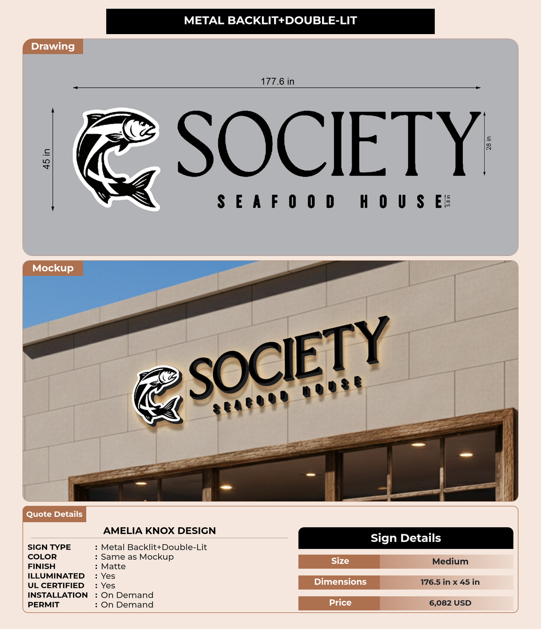 CUSTOM MOCKUP SIGN FOR Amelia Knox Design