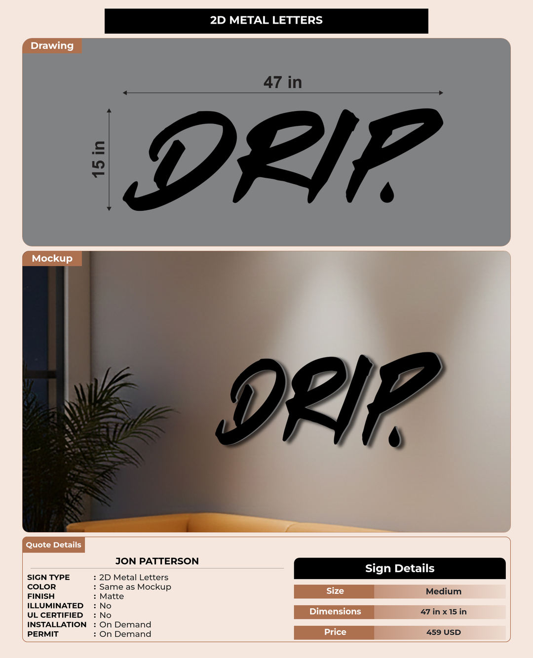 CUSTOM MOCKUP SIGN FOR Jon Patterson